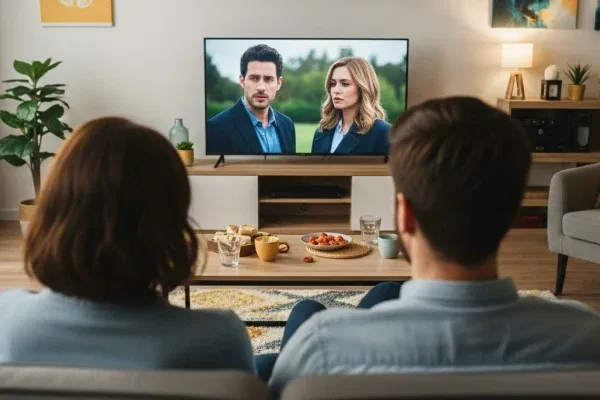 Cozy Couple Watches Drama